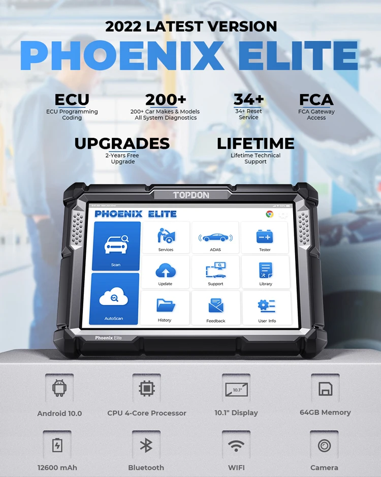 TOPDON PHOENIX ELITE Auto Ecu  - Car Diagnostic Tool recensie en prijs